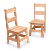 Pair of Solid Wood Chairs 2-Piece Set T1