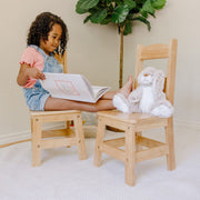 Pair of Solid Wood Chairs 2-Piece Set T1