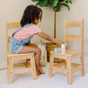 Pair of Solid Wood Chairs 2-Piece Set T1