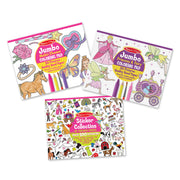 Princess, Fairy, Animals & More Coloring and Sticker Pad Bundle F2