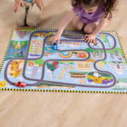Race Around the World Tracks Floor Puzzle - 48 Pieces A0