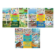 Reusable Sticker Pad 3-Pack: Vehicles, Habitats, Prehistoric O6