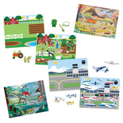 Reusable Sticker Pad 3-Pack: Vehicles, Habitats, Prehistoric O6