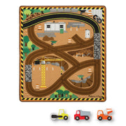 Round the Construction Zone Work Site Rug & Vehicle Set E4