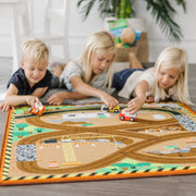 Round the Construction Zone Work Site Rug & Vehicle Set O6