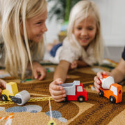 Round the Construction Zone Work Site Rug & Vehicle Set O6