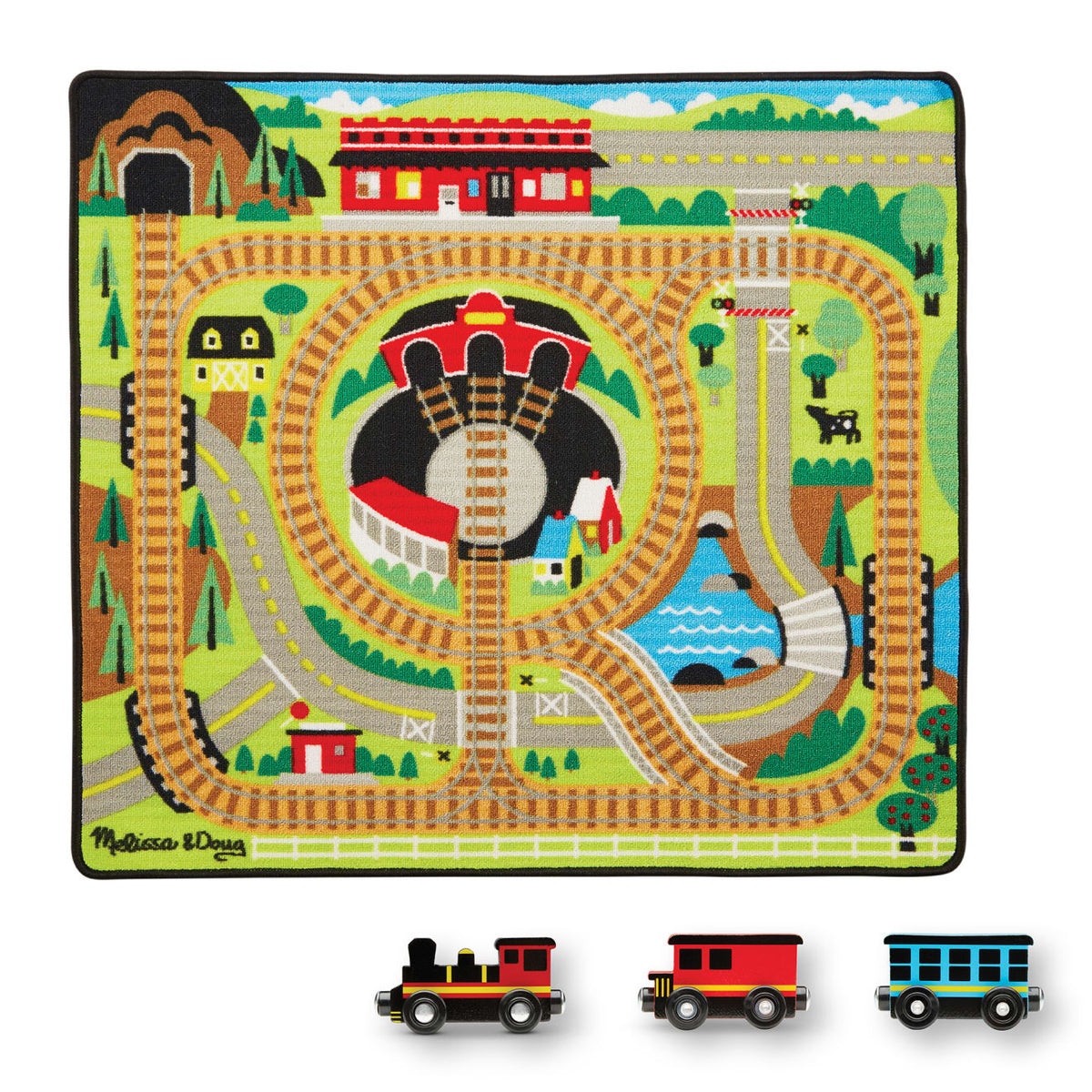 Round the Rails Train Rug R1