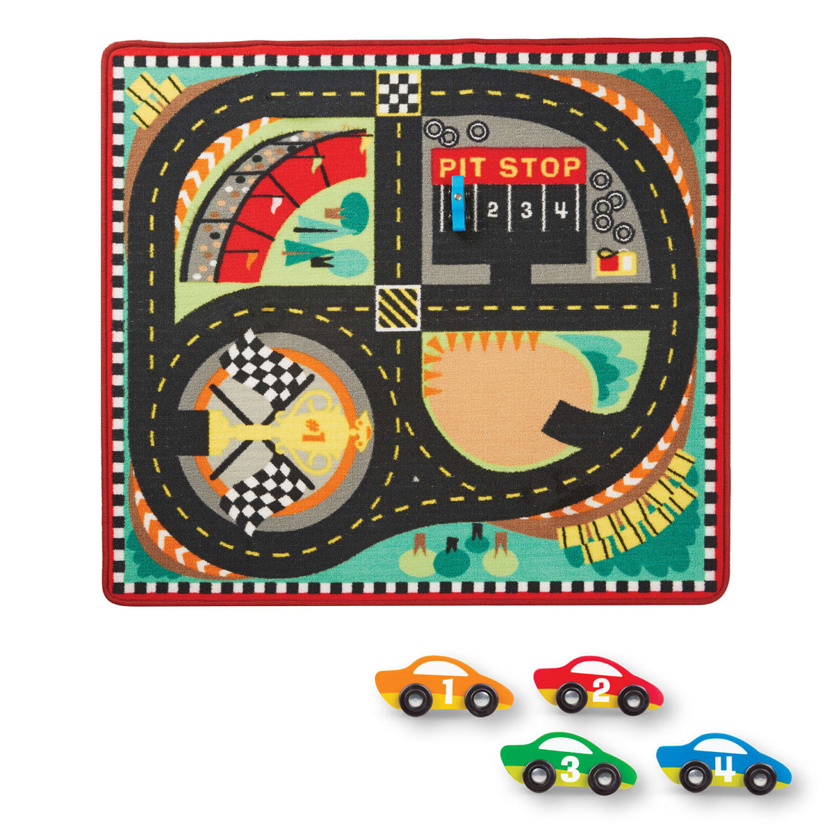 Round the Speedway Race Track Rug & Car Set H6
