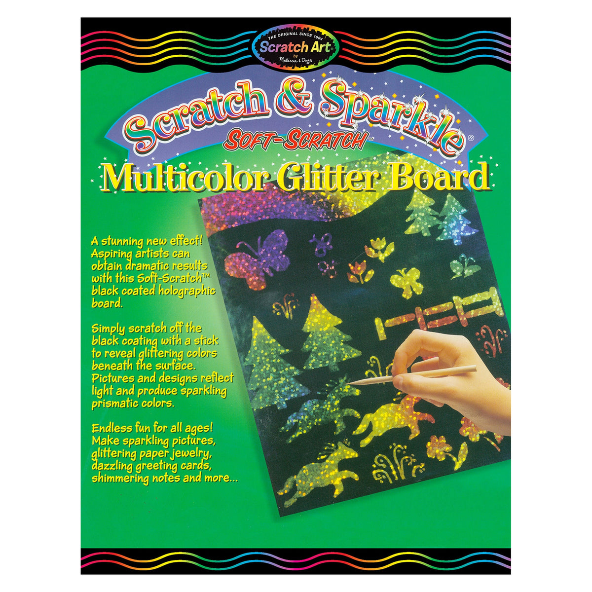 Scratch & Sparkle Multicolor Glitter w/stylus (10 boards) B3