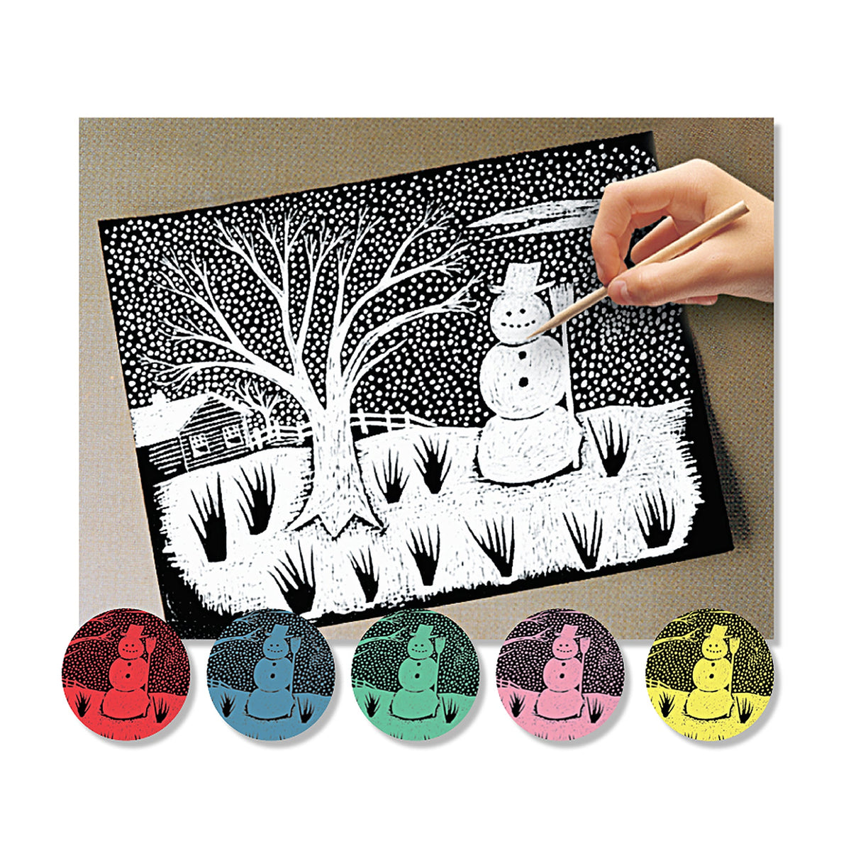 Scratch Art Paper - Solid Color Assortment (60 sheets) N5