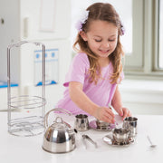 Stainless Steel Tea Set with Storage Stand F6