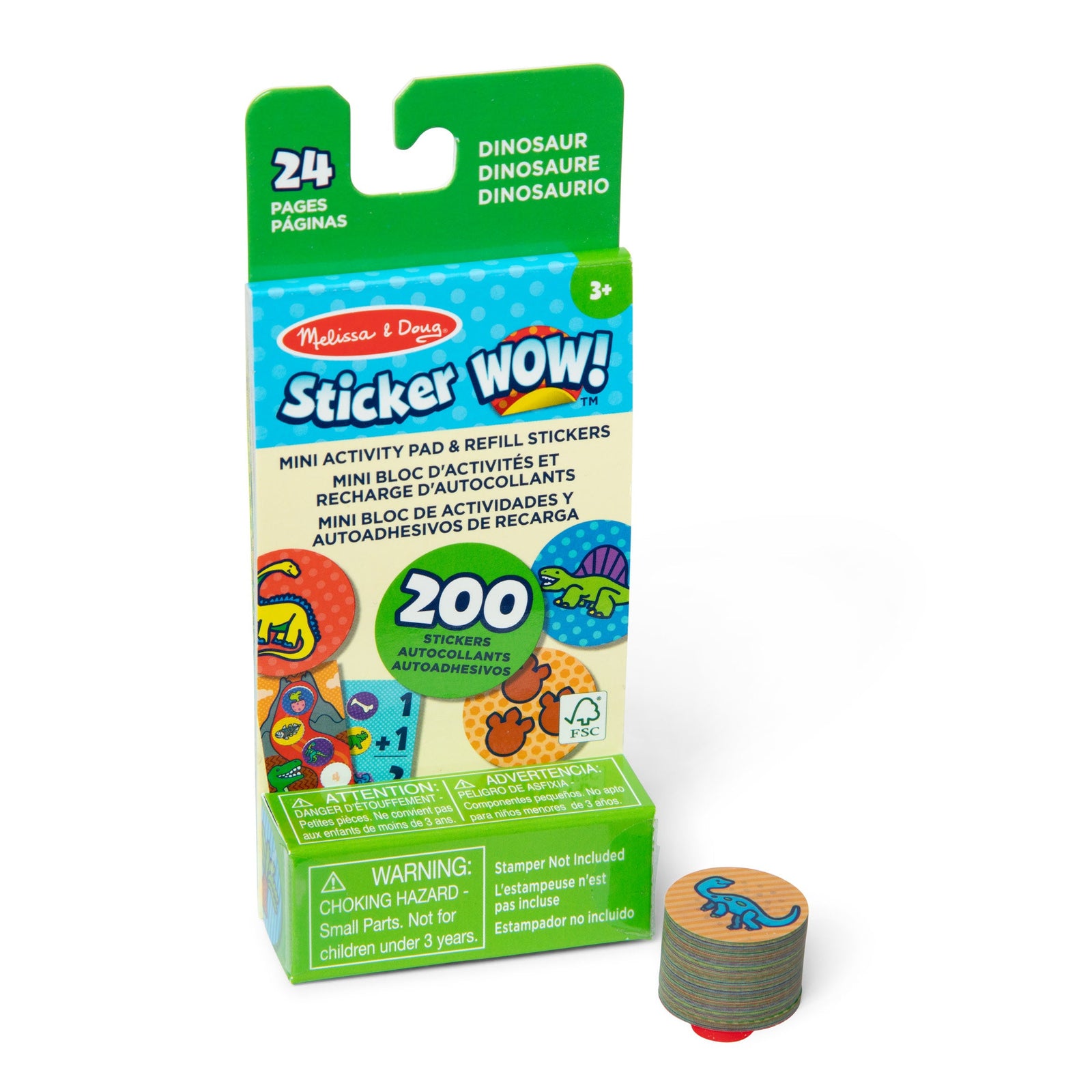 Sticker WOW!® Mini Activity Pad & Refill Stickers - Dinosaur (200+ Stickers, Stamper Not Included) C0