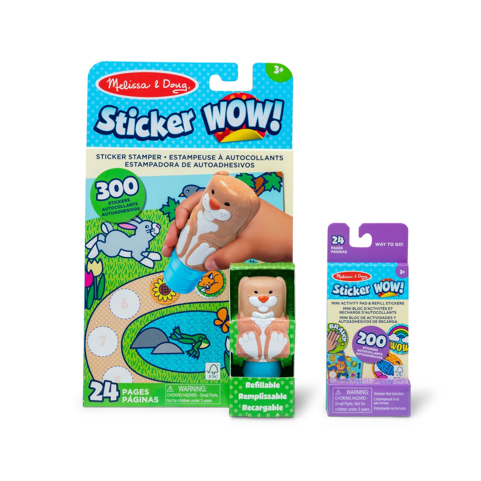 Sticker WOW!™ Bunny Bundle: Activity Pad & Sticker Stamper + Mini Activity Pad and 200 Refill Stickers I7
