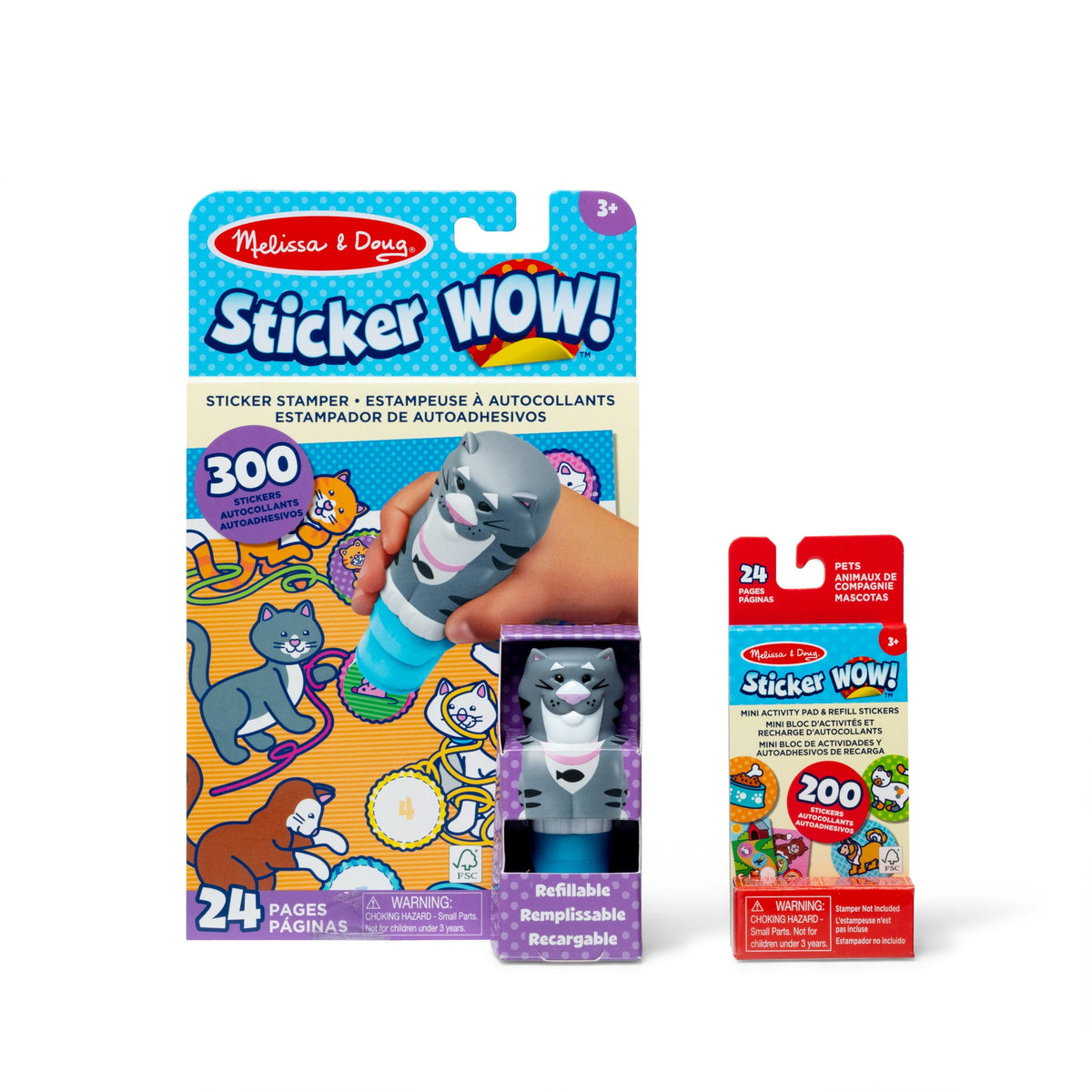 Sticker WOW!™ Cat Bundle: Activity Pad & Sticker Stamper + Mini Activity Pad and 200 Refill Stickers A1