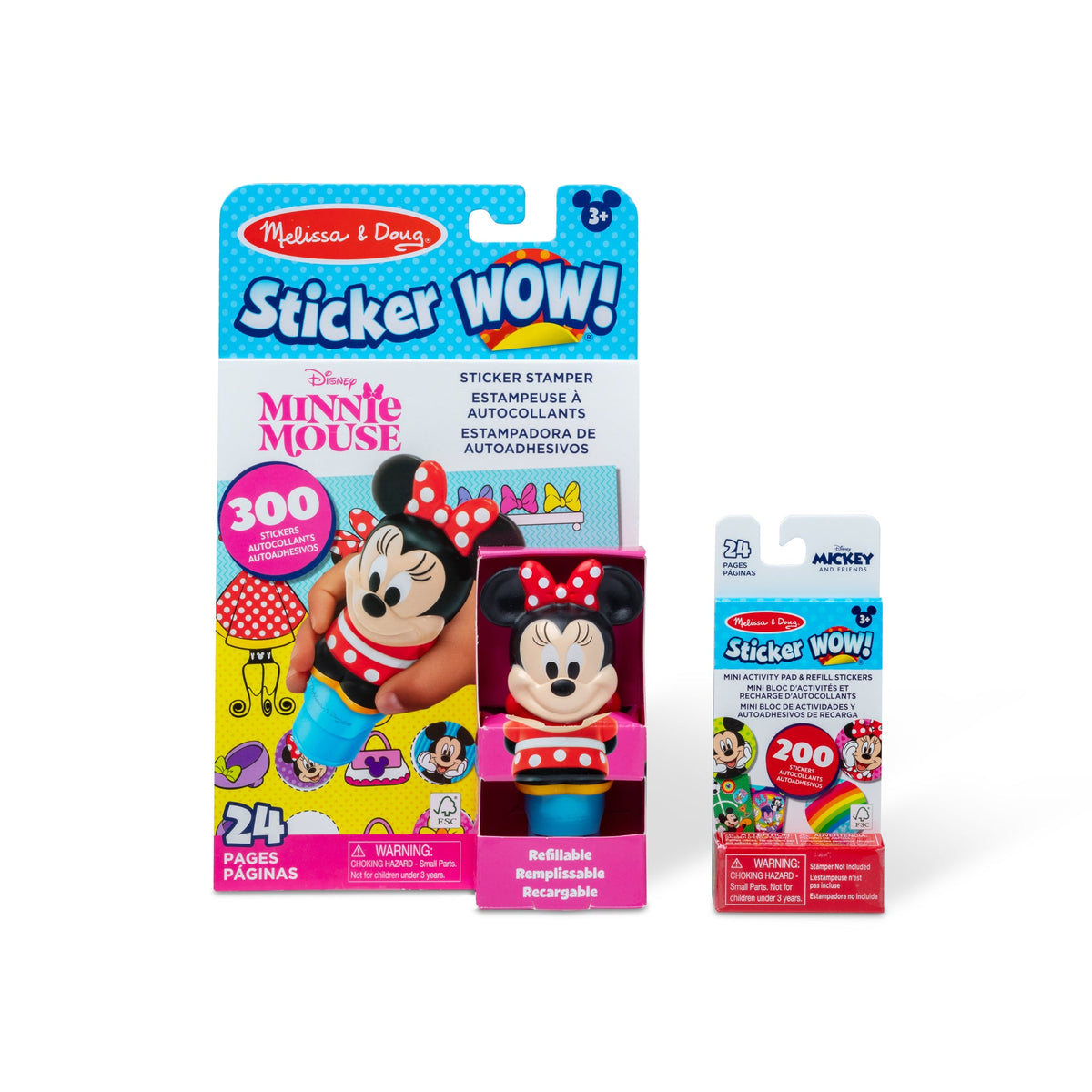 Sticker WOW!™ Disney Minnie Mouse Bundle: Activity Pad & Sticker Stamper + Mini Activity Pad and 200 Refill Stickers U7