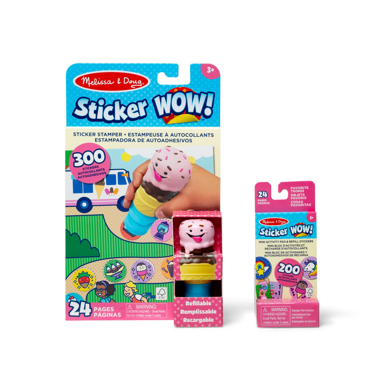 Sticker WOW!™ Ice Cream Bundle: Activity Pad & Sticker Stamper + Mini Activity Pad and 200 Refill Stickers B9