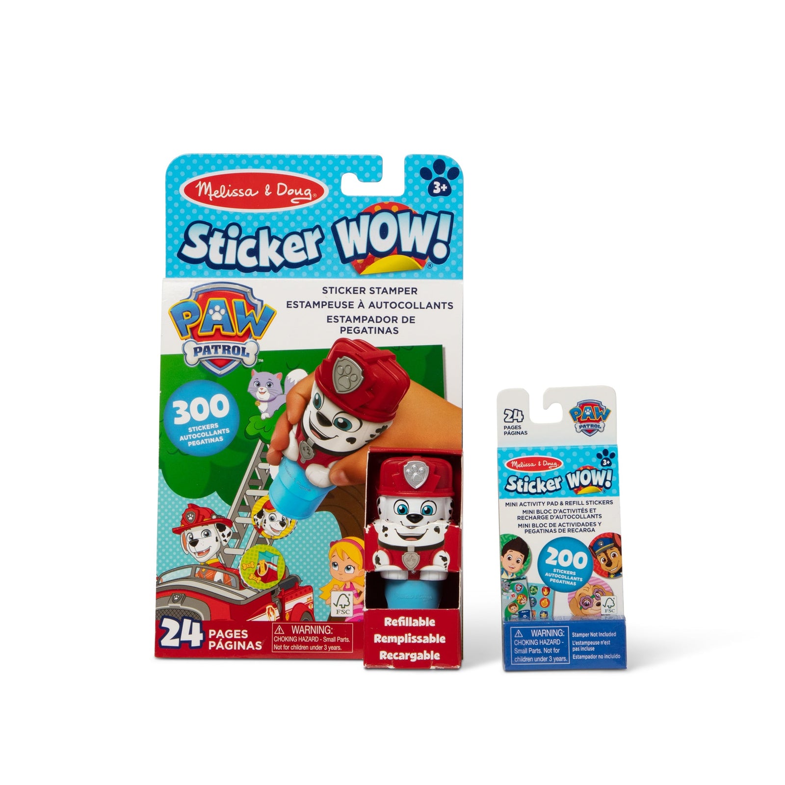 Sticker WOW!™ PAW Patrol Marshall Bundle: Activity Pad & Sticker Stamper + Mini Activity Pad and 200 Refill Stickers A0