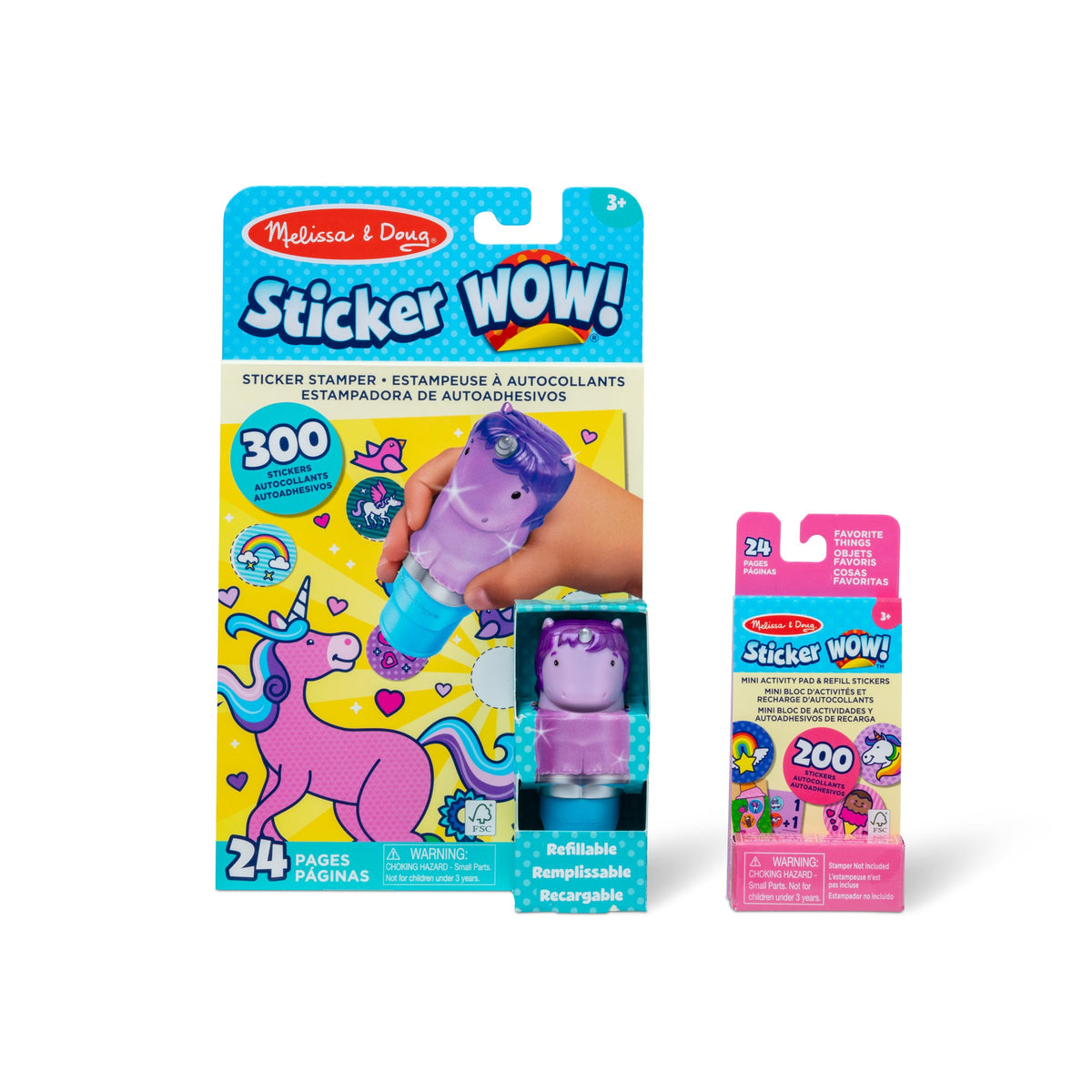 Sticker WOW!™ Purple Unicorn Bundle: Activity Pad & Sticker Stamper + Mini Activity Pad and 200 Refill Stickers L1