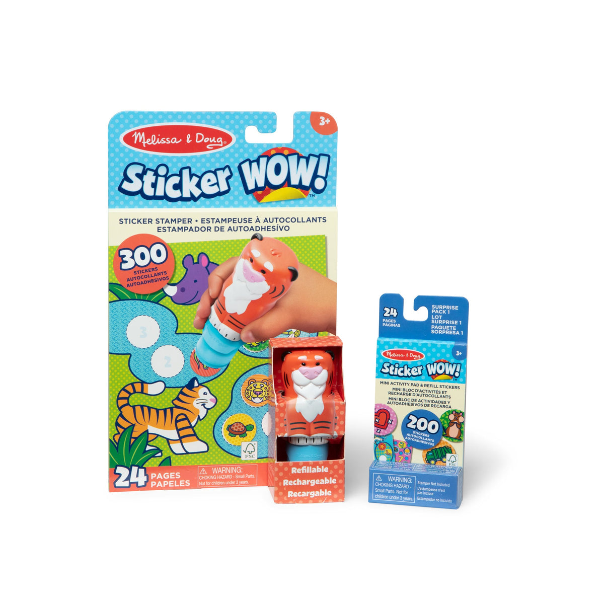 Sticker WOW!™ Tiger Bundle: Activity Pad & Sticker Stamper + Mini Activity Pad and 200 Refill Stickers V5