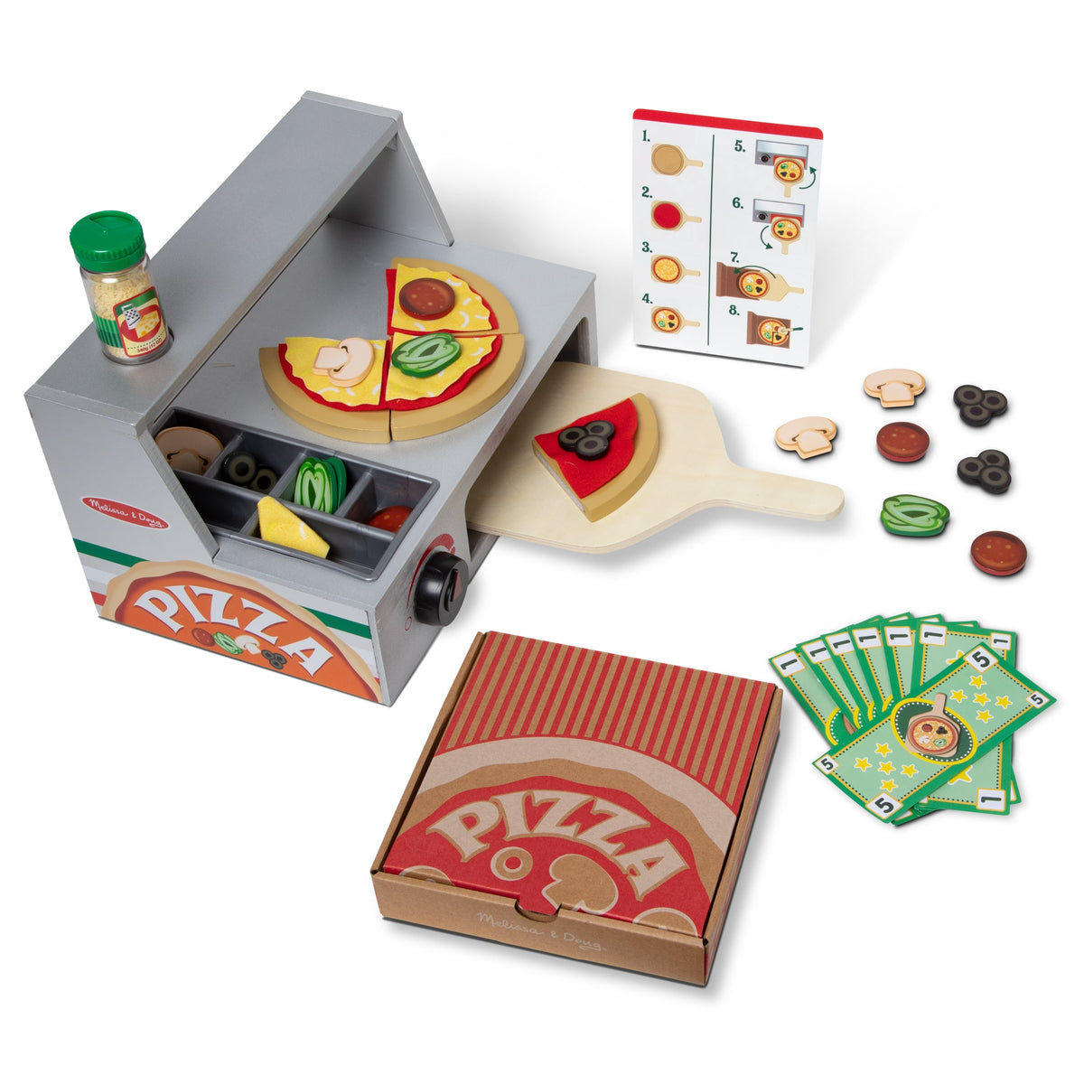 Top & Bake Pizza Counter - Wooden Play Food U5