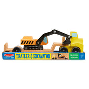 Trailer & Excavator Wooden Vehicles Play Set S2