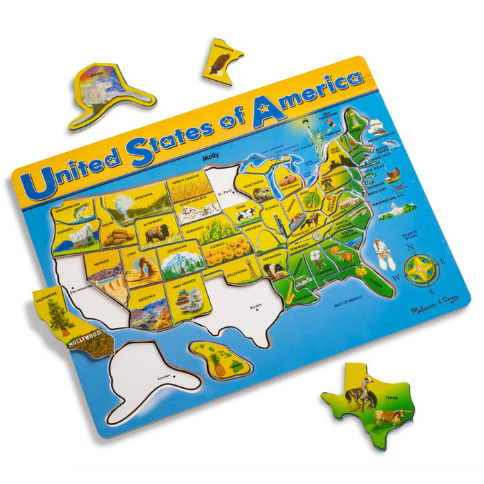 U.S.A. Map Wooden Puzzle Y5
