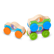 Wooden Animal Stacking Cars E6
