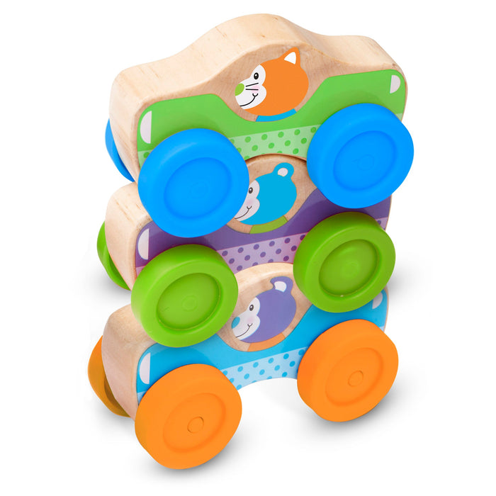 Wooden Animal Stacking Cars Y2