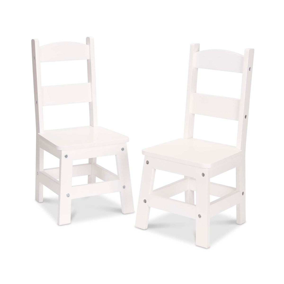 Wooden Chair Pair  - White M3