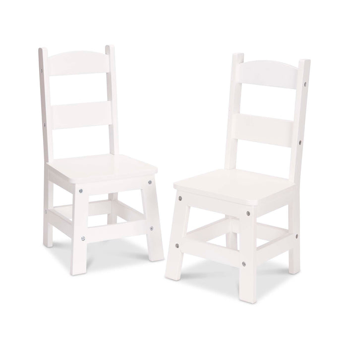 Wooden Chair Pair  - White M3