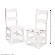 Wooden Chair Pair  - White Q3
