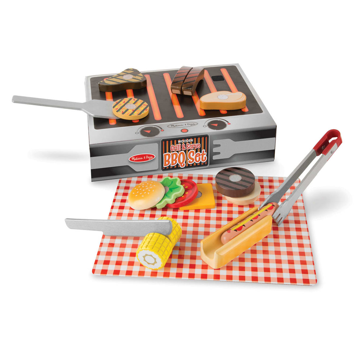 Wooden Grill & Serve BBQ Set F4