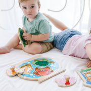 Wooden Jumbo Peg Puzzle 2-Pack: Fish Bowl, House Pets U0