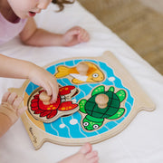 Wooden Jumbo Peg Puzzle 2-Pack: Fish Bowl, House Pets U0