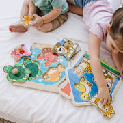 Wooden Jumbo Peg Puzzle 2-Pack: Fish Bowl, House Pets U0