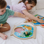 Wooden Jumbo Peg Puzzle 2-Pack: Fish Bowl, House Pets U0