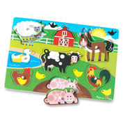 Wooden Peg Puzzle 4-Pack – Vehicles, Farm, Safari, Pets X8
