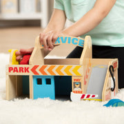 Wooden Service Station Parking Garage H1
