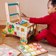 Wooden Shape Sorting Grocery Cart L7
