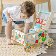Wooden Shape Sorting Grocery Cart L7
