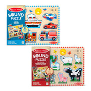 Wooden Sound Puzzle 2-Pack – Farm Animals, Vehicles Y7
