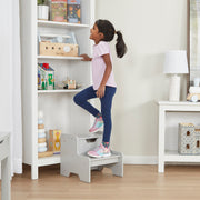 Wooden Step Stool – Gray V7