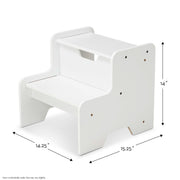 Wooden Step Stool - White T2