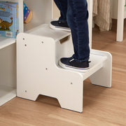 Wooden Step Stool - White T2