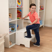 Wooden Step Stool - White T2