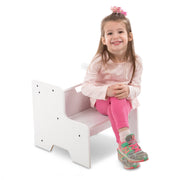 Wooden Step Stool - White V4