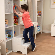 Wooden Step Stool - White V4