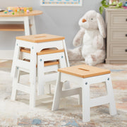 Wooden Stools – Set of 4 Z5