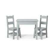 Wooden Table & 2 Chairs - Gray U1