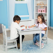 Wooden Table & 2 Chairs - Gray U1